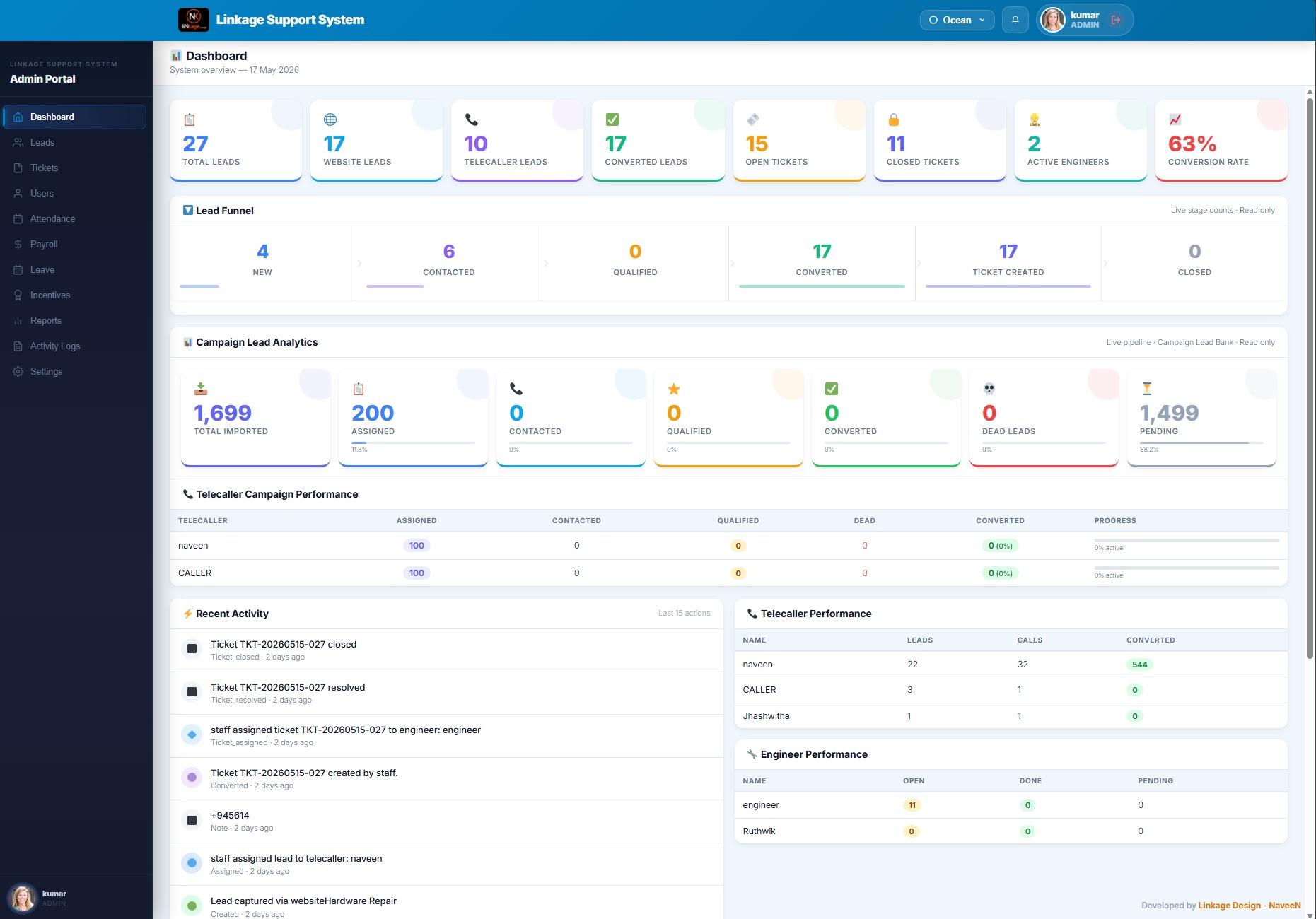 Admin Dashboard